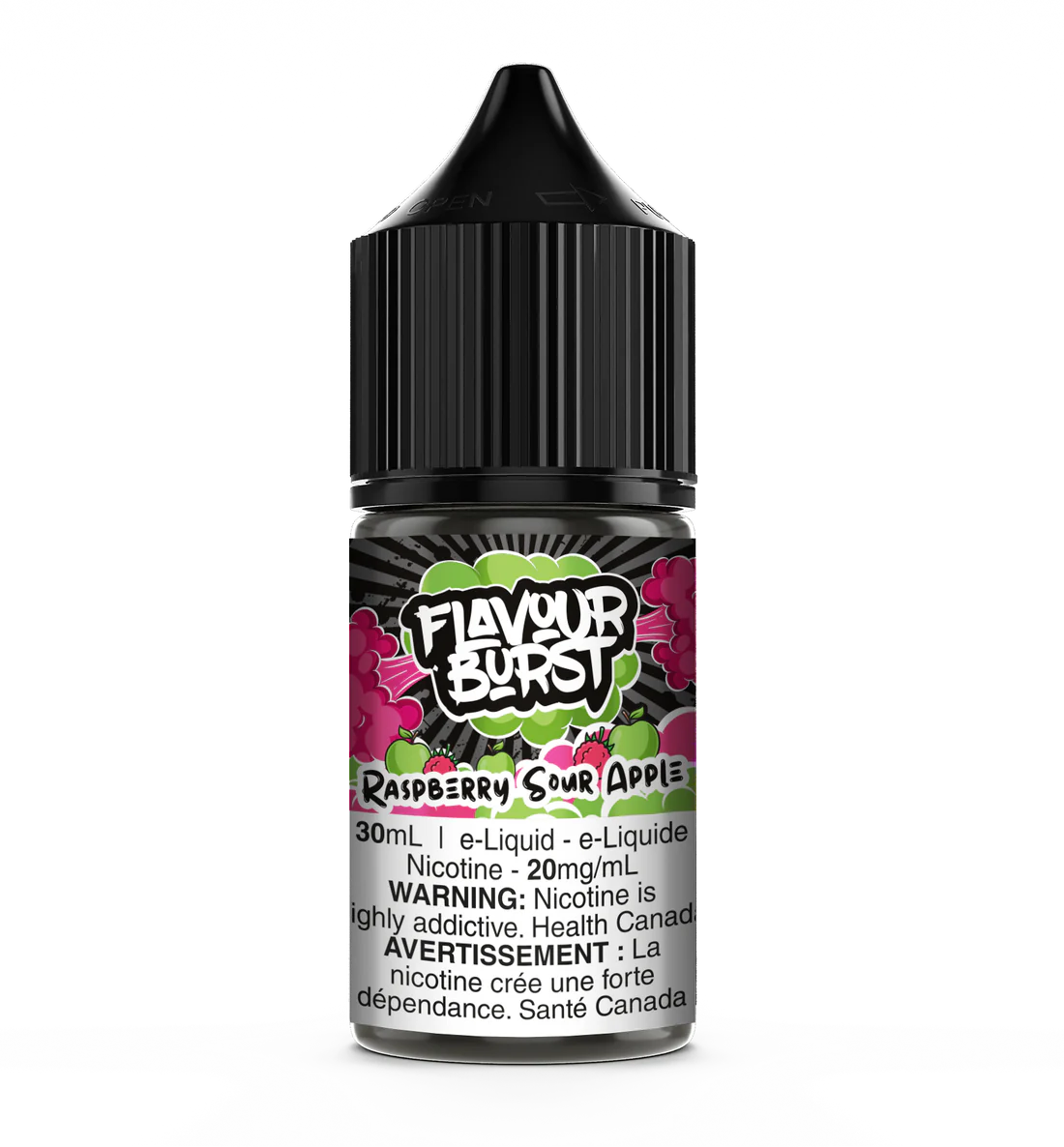 Flavour Burst E-Liquid Salts 20mg/30mL - Raspberry Sour Apple