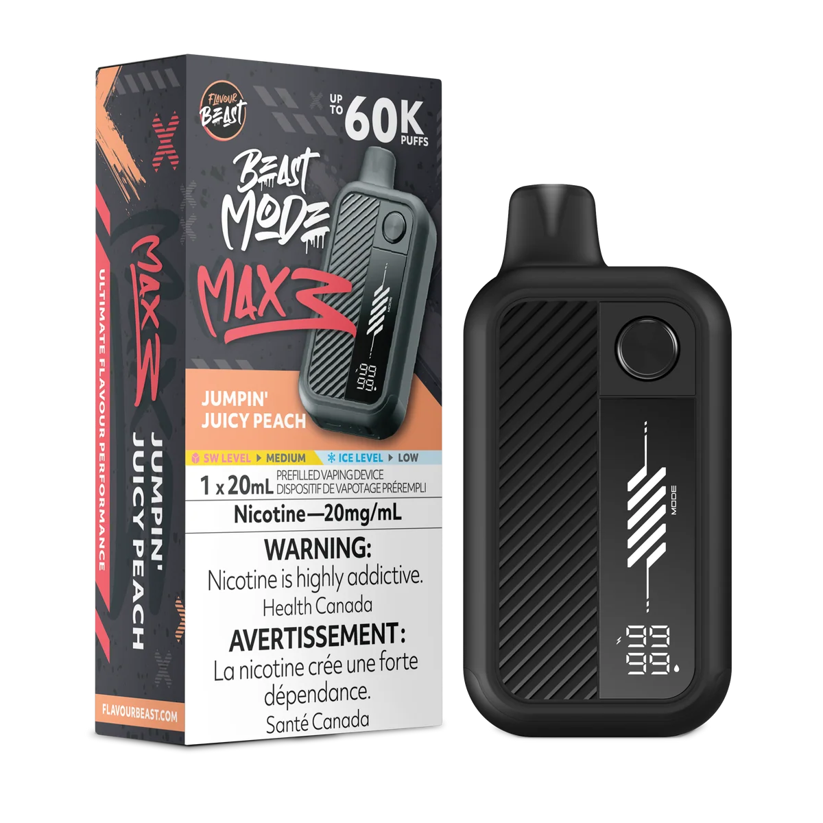 Flavour Beast mode max 3 jumpin' juicy peach.
