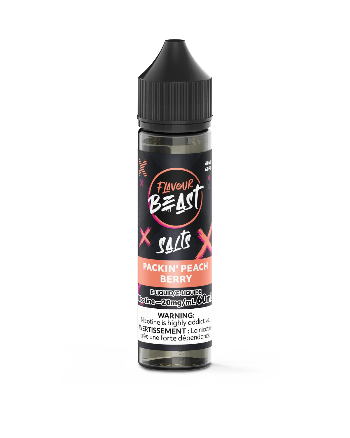 Flavour Beast E-Juice 60ml, 20mg, Packin Peach Berry