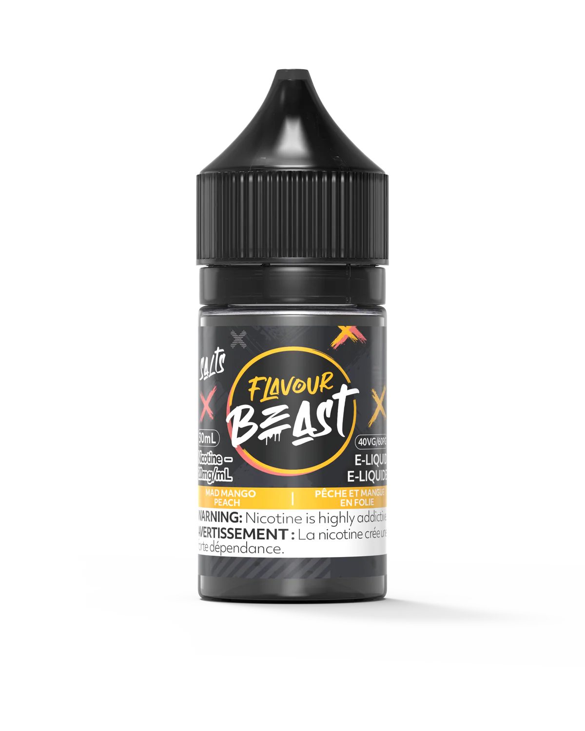 Flavour Beast-Salt Nic- 30ml, 20mg,- Mad Mango Peach