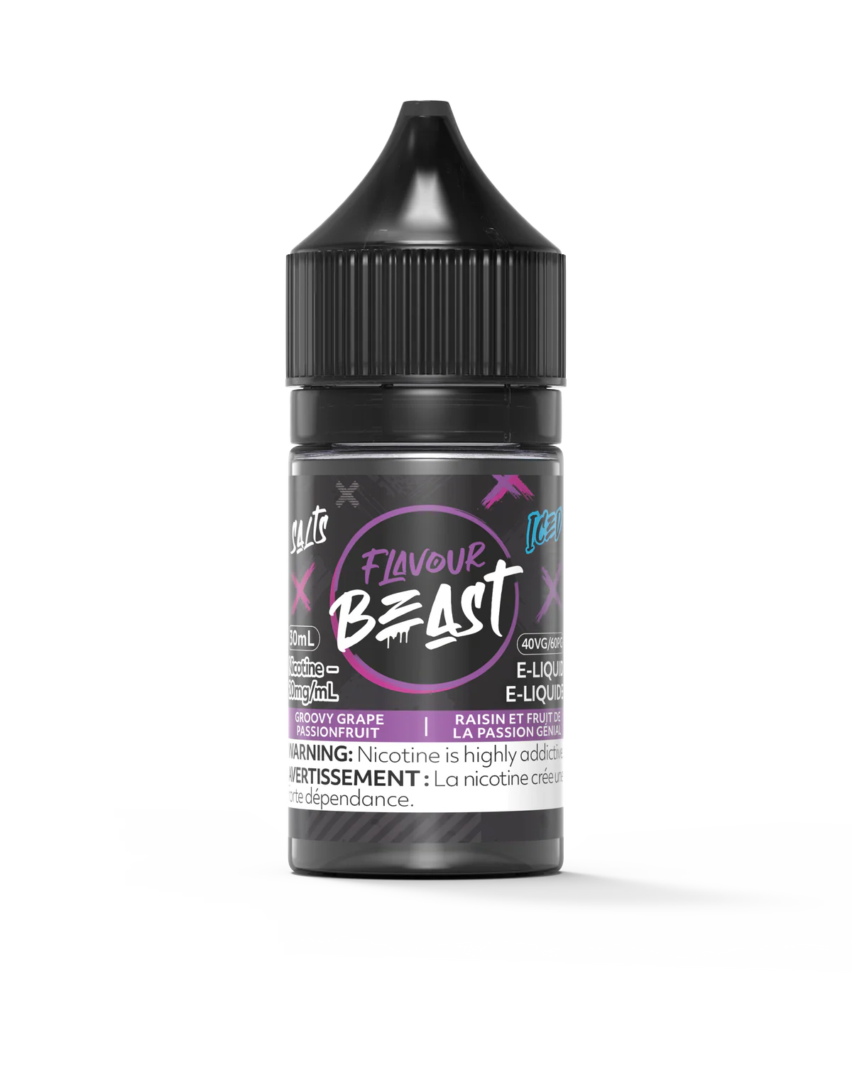 Flavour Beast-Salt Nic- 30ml, 20mg,- Groovy Grape Passionfruit