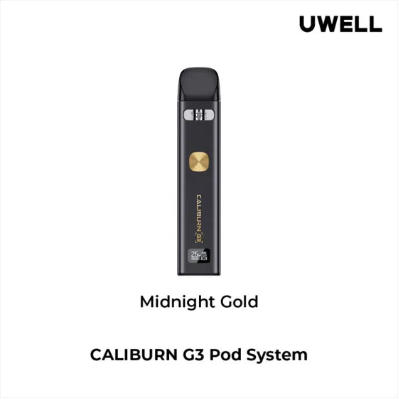 Uwell Caliburn G3 Open Pod Kit 2mL - Midnight Gold