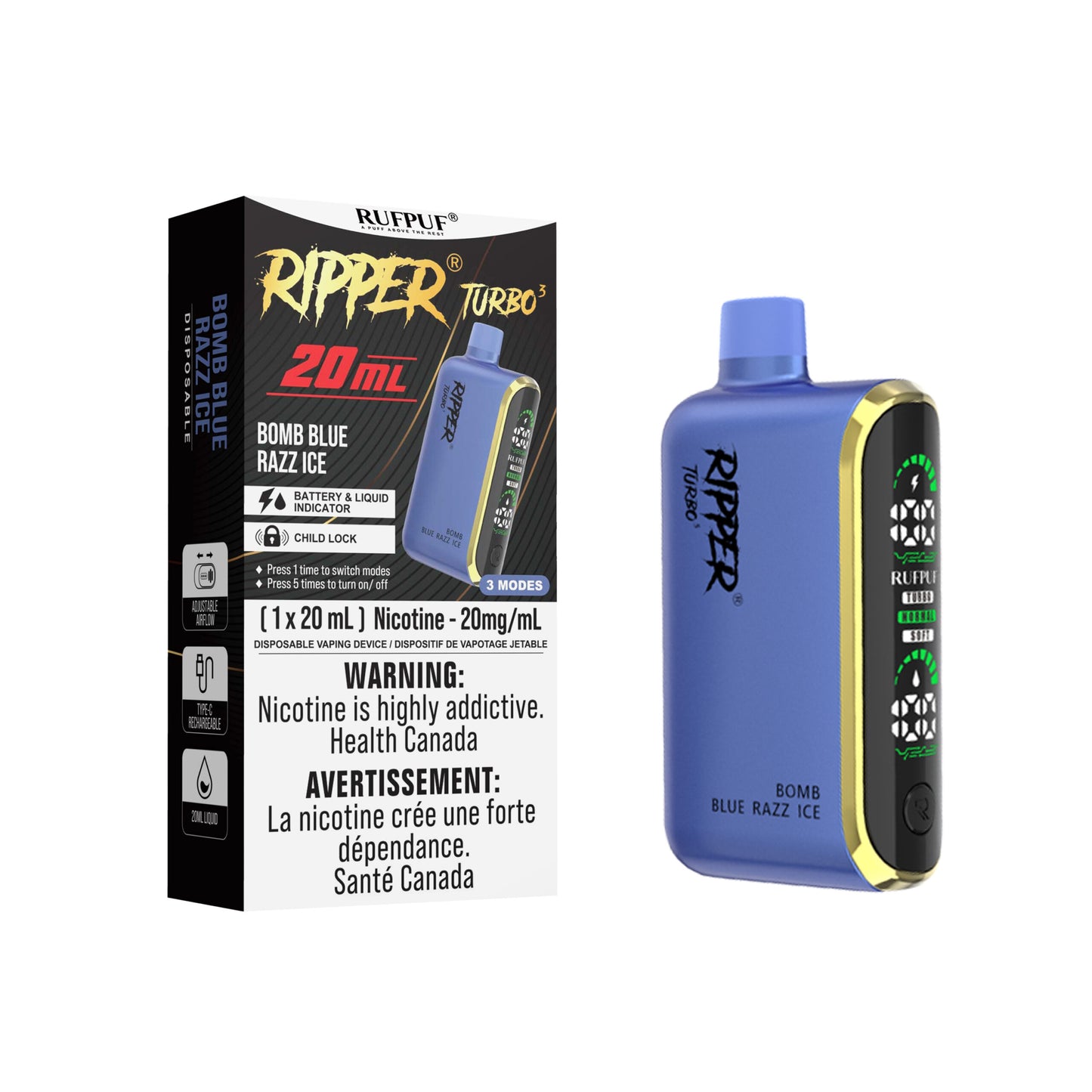 RUFPUF RIPPER T3 BOMB BLUE RAZZ ICE