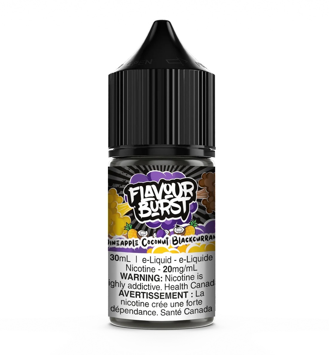 Flavour Burst E-Liquid Salts 20mg/30mL - Pineapple Coconut Blackcurrant