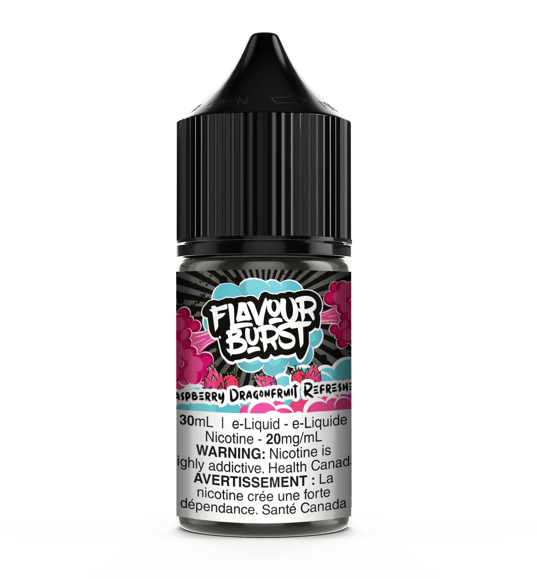 Flavour Burst E-Liquid Salts 20mg/30mL - Frozen Raspberry Dragonfruit Refresher