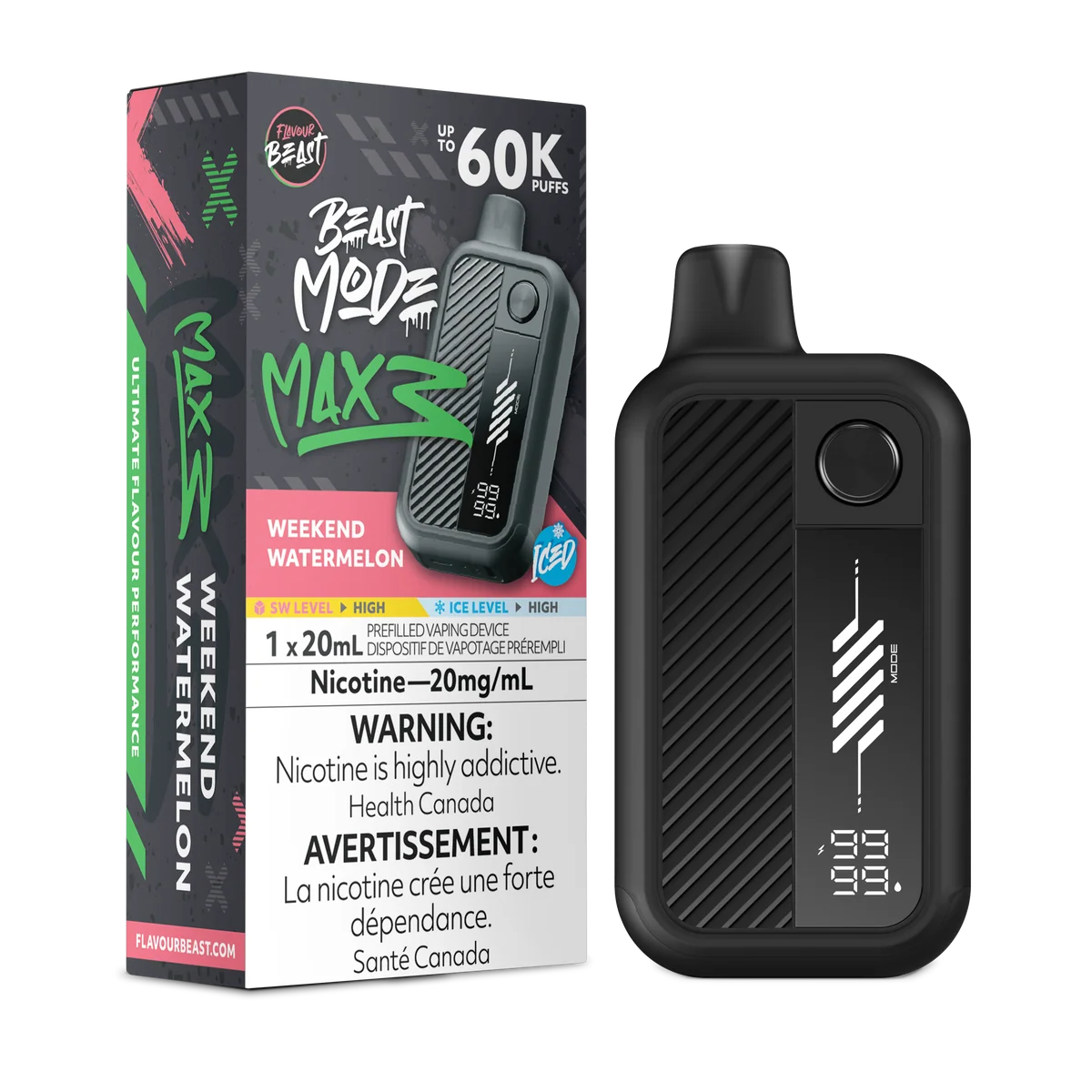 Flavour Beast Beast Mode Max3 60K Disposable - Weekend Watermelon