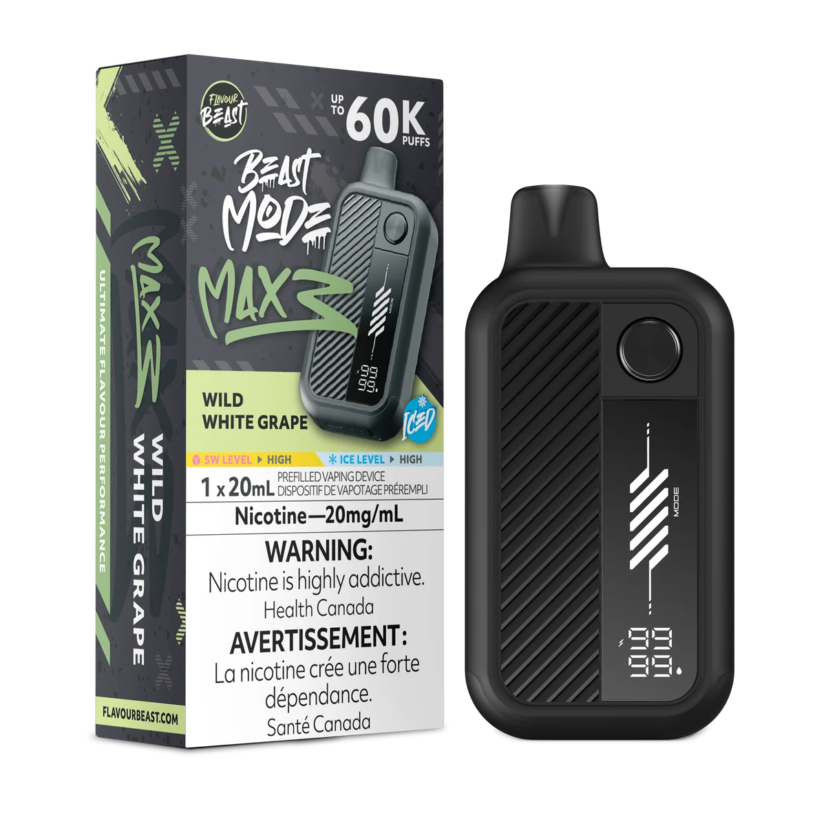 Flavour Beast Beast Mode Max3 60K Disposable - Wild white grape