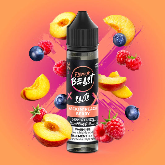 Flavour Beast E-Juice 60ml, 20mg, Packin' Peach Berry