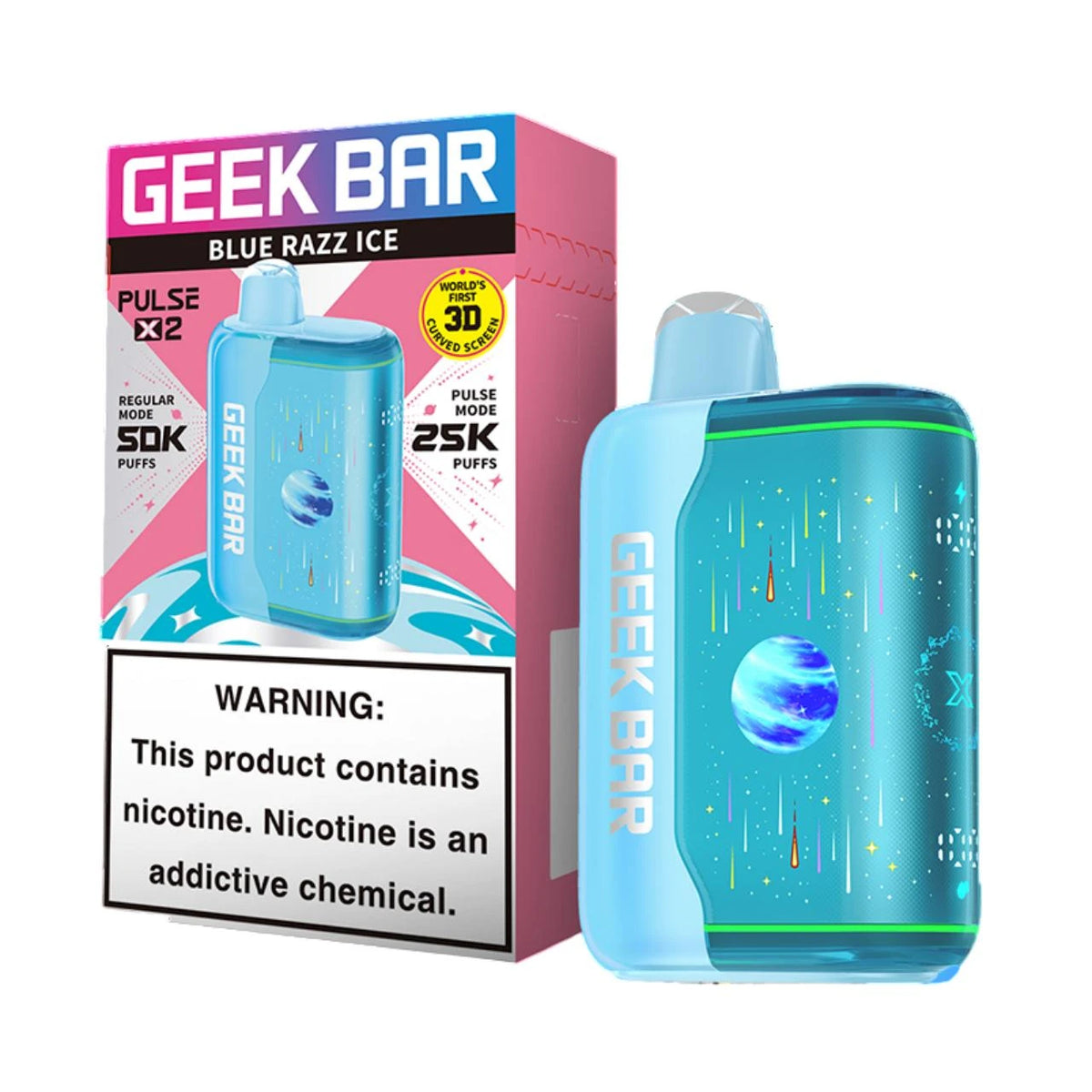 Geek Bar Pulse X2 Blue Razz Ice.