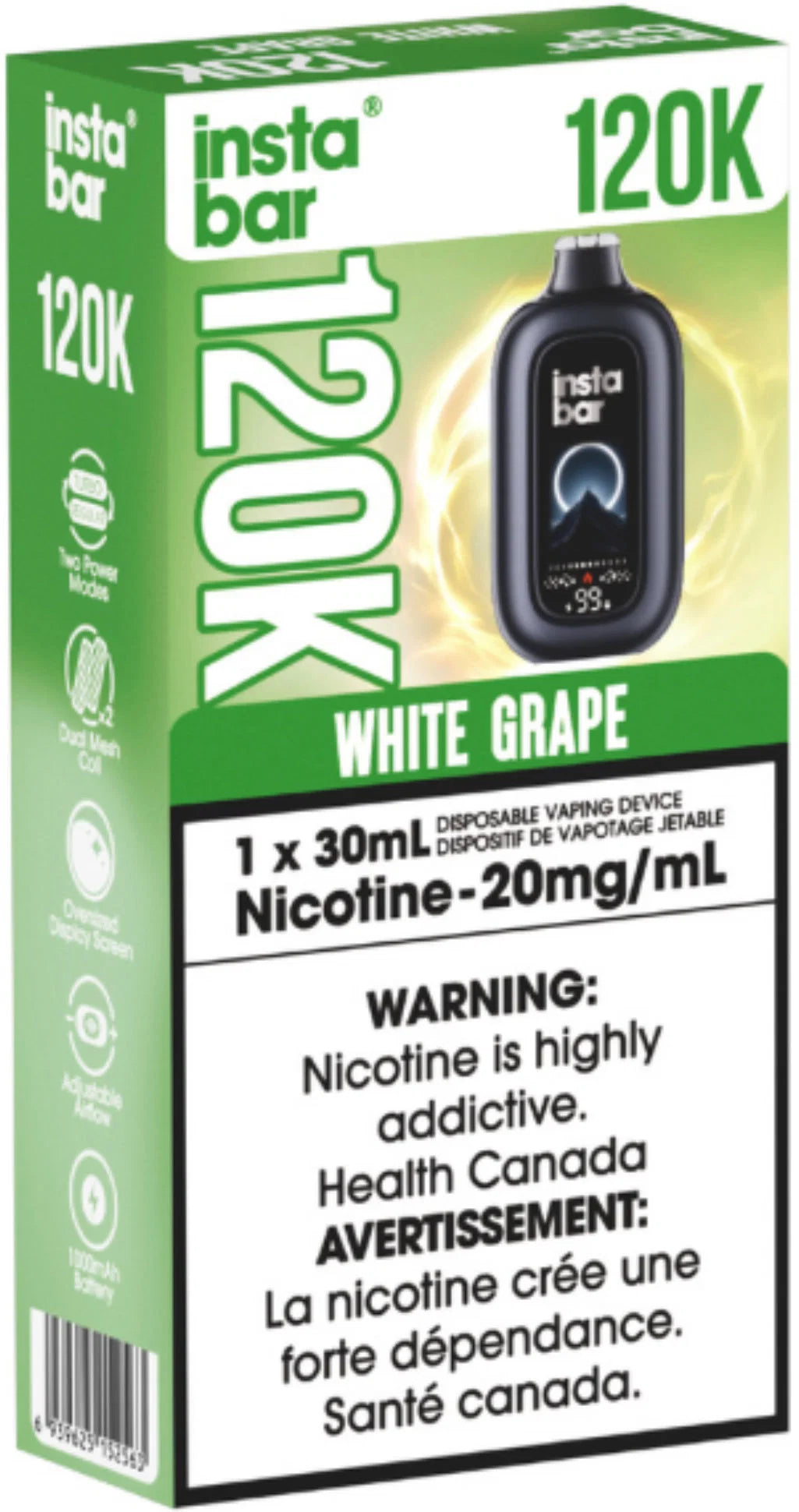 Insta Bar 120K White Grape.