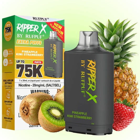 Ripper X By RUFPUF 75K Pineapple Kiwi Strawberry.