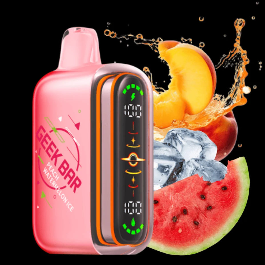 Geek Bar Pulse 2 Peach Watermelon Ice.