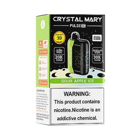 Crystal Mary Pulse X Sour apple ice.