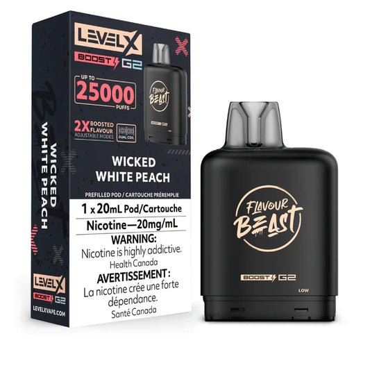Level X Flavour Beast Boost G2 Pod 25K - Wicked White Peach