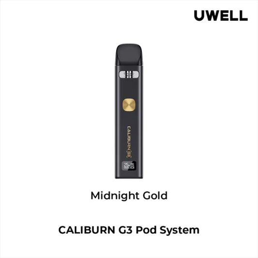 Uwell Caliburn G3 Open Pod Kit 2mL - Midnight Gold
